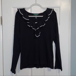 NWT Lauren Ralph Lauren Gift Giving Black Top